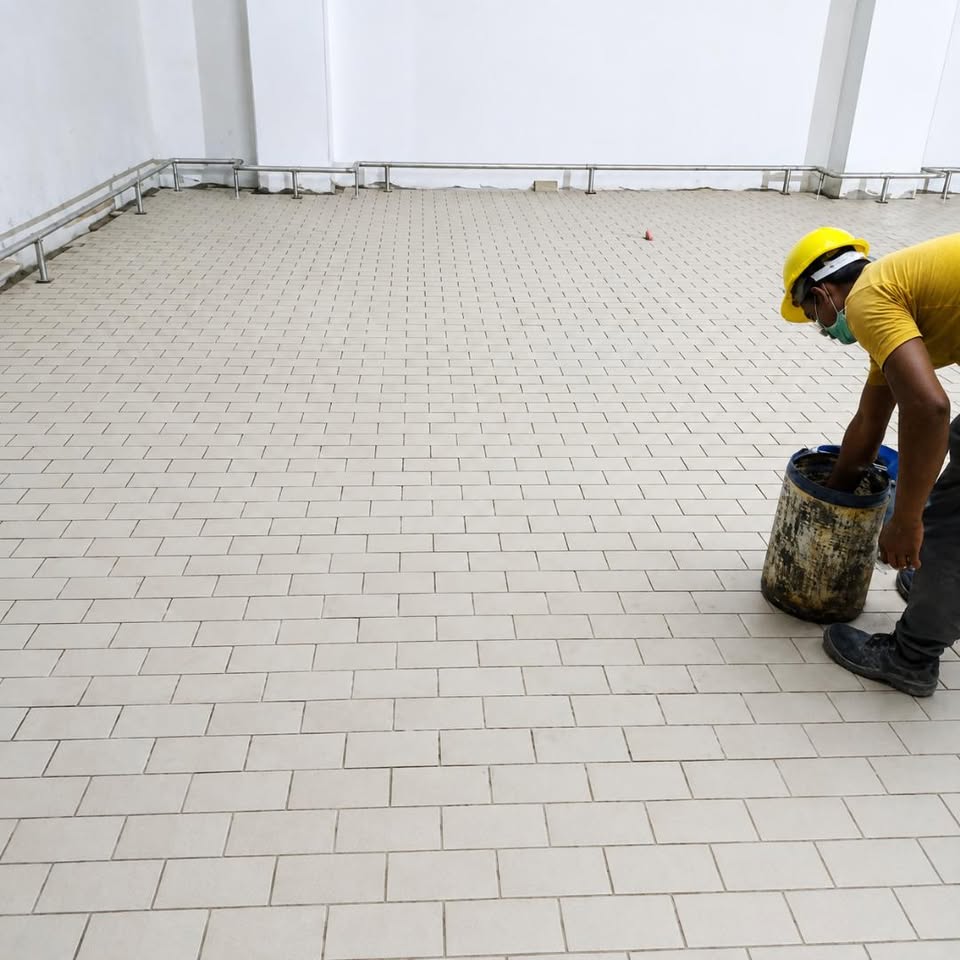 Industrial Tile Flooring — In Progress